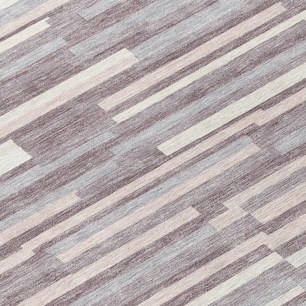 Homeroots 3' Brown And Ivory Striped Washable Area Rug - Stylish Comfort For Indoor And Outdoor Spaces 8' Round Polyester 593116