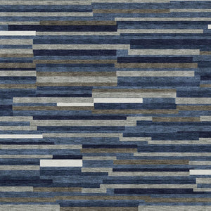 Homeroots 3' Brown And Ivory Striped Washable Area Rug - Stylish Comfort For Indoor And Outdoor Spaces 3' X 5' Polyester 593120