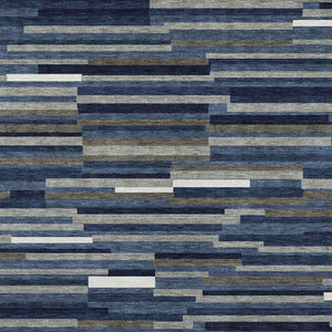 Homeroots 3' Brown And Ivory Striped Washable Area Rug - Stylish Comfort For Indoor And Outdoor Spaces 5' X 8' Polyester 593121