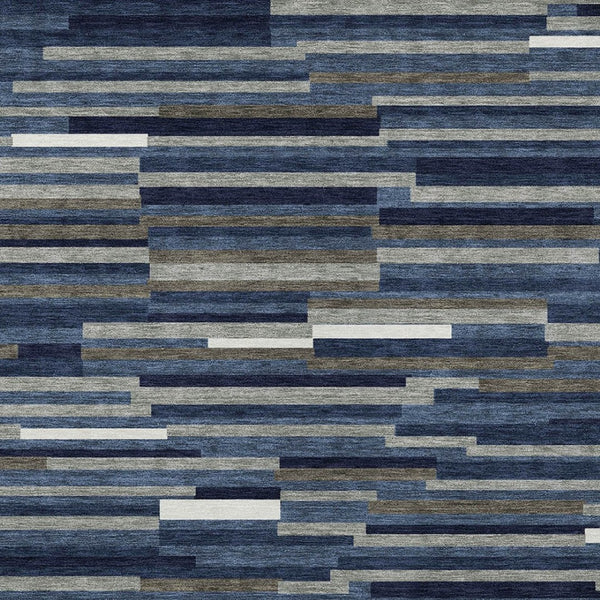 Homeroots 3' Brown And Ivory Striped Washable Area Rug - Stylish Comfort For Indoor And Outdoor Spaces 5' X 8' Polyester 593121