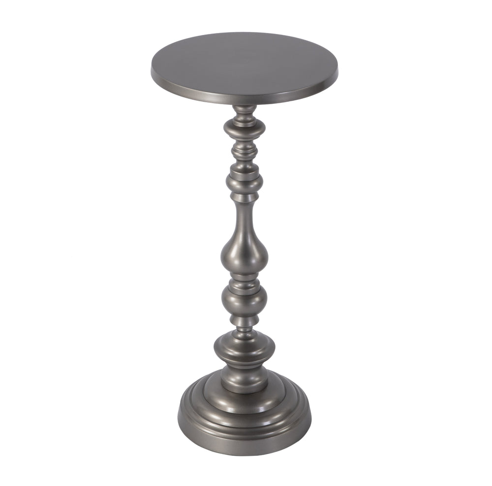 Butler Specialty Company Mario Modern All-metal Round End Table For Stylish Contemporary Spaces Silver Aluminum 5931220-butler
