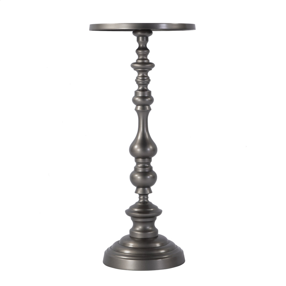 Butler Specialty Company Mario Modern All-metal Round End Table For Stylish Contemporary Spaces Silver Aluminum 5931220-butler