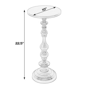 Butler Specialty Company Mario Modern All-metal Round End Table For Stylish Contemporary Spaces Silver Aluminum 5931220-butler