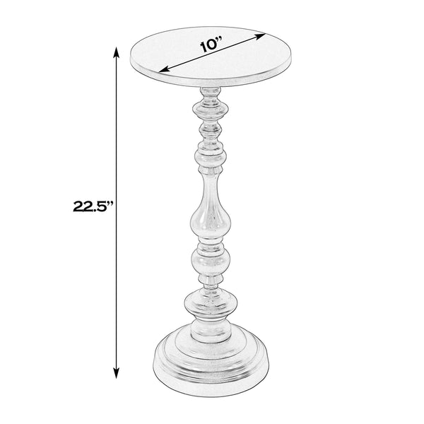 Butler Specialty Company Mario Modern All-metal Round End Table For Stylish Contemporary Spaces Silver Aluminum 5931220-butler