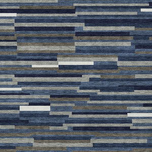 Homeroots 3' Brown And Ivory Striped Washable Area Rug - Stylish Comfort For Indoor And Outdoor Spaces 9' X 12' Polyester 593124