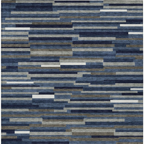 Homeroots 3' Brown And Ivory Striped Washable Area Rug - Stylish Comfort For Indoor And Outdoor Spaces 10' X 14' Polyester 593125