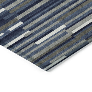 Homeroots 3' Brown And Ivory Striped Washable Area Rug - Stylish Comfort For Indoor And Outdoor Spaces 10' X 14' Polyester 593125