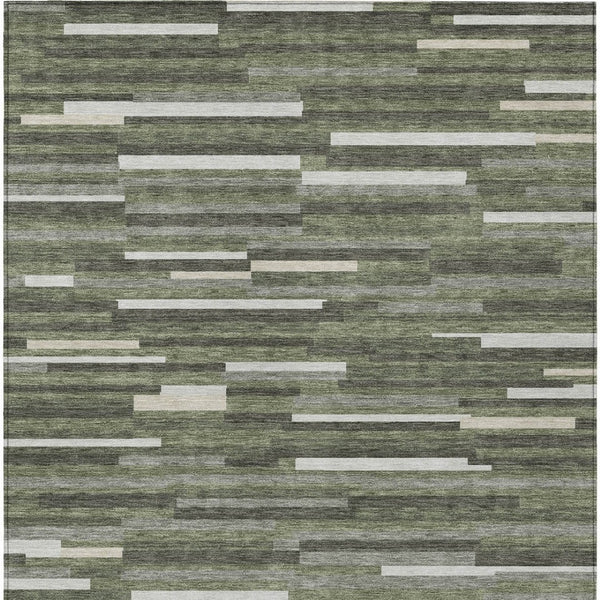 Homeroots 3' Brown And Ivory Striped Washable Area Rug - Stylish Comfort For Indoor And Outdoor Spaces 3' X 5' Polyester 593126