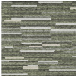 Homeroots 3' Brown And Ivory Striped Washable Area Rug - Stylish Comfort For Indoor And Outdoor Spaces 3' X 5' Polyester 593126