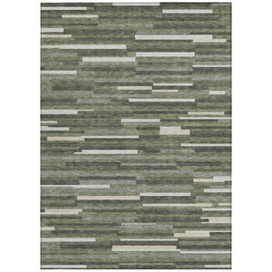 Homeroots 3' Brown And Ivory Striped Washable Area Rug - Stylish Comfort For Indoor And Outdoor Spaces 5' X 8' Polyester 593127