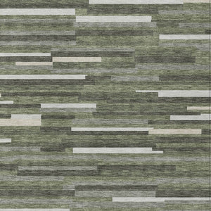 Homeroots 3' Brown And Ivory Striped Washable Area Rug - Stylish Comfort For Indoor And Outdoor Spaces 5' X 8' Polyester 593127