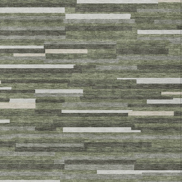 Homeroots 3' Brown And Ivory Striped Washable Area Rug - Stylish Comfort For Indoor And Outdoor Spaces 5' X 8' Polyester 593127