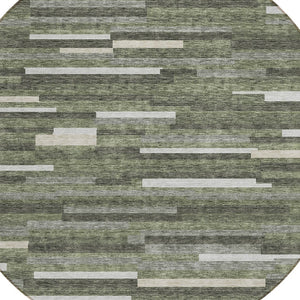 Homeroots 3' Brown And Ivory Striped Washable Area Rug - Stylish Comfort For Indoor And Outdoor Spaces 8' Round Polyester 593128