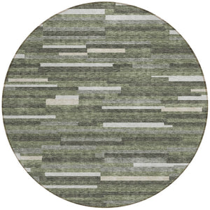 Homeroots 3' Brown And Ivory Striped Washable Area Rug - Stylish Comfort For Indoor And Outdoor Spaces 8' Round Polyester 593128