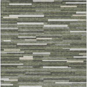 Homeroots 3' Brown And Ivory Striped Washable Area Rug - Stylish Comfort For Indoor And Outdoor Spaces 10' X 14' Polyester 593131