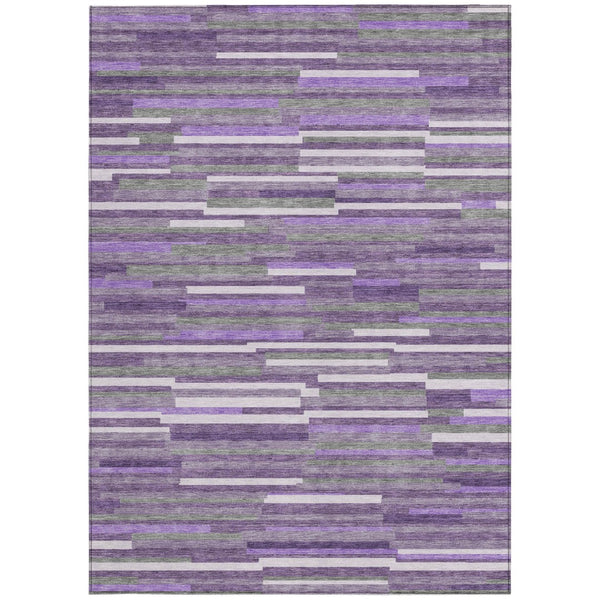 Homeroots 3' Brown And Ivory Striped Washable Area Rug - Stylish Comfort For Indoor And Outdoor Spaces 3' X 5' Polyester 593138