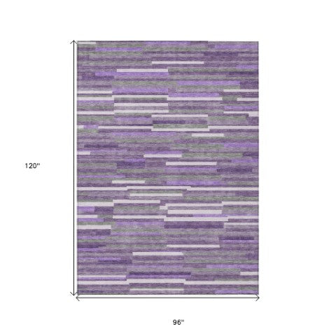 Homeroots 3' Brown And Ivory Striped Washable Area Rug - Stylish Comfort For Indoor And Outdoor Spaces 8' X 10' Polyester 593141