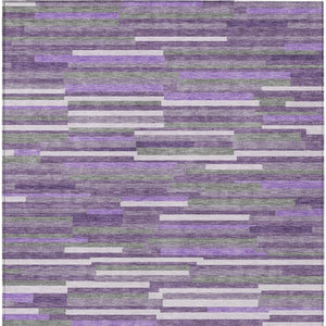 Homeroots 3' Brown And Ivory Striped Washable Area Rug - Stylish Comfort For Indoor And Outdoor Spaces 9' X 12' Polyester 593142