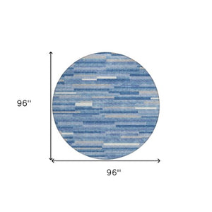 Homeroots 3' Brown And Ivory Striped Washable Area Rug - Stylish Comfort For Indoor And Outdoor Spaces 8' Round Polyester 593146