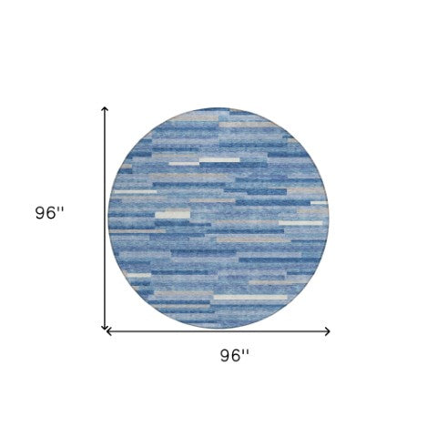 Homeroots 3' Brown And Ivory Striped Washable Area Rug - Stylish Comfort For Indoor And Outdoor Spaces 8' Round Polyester 593146