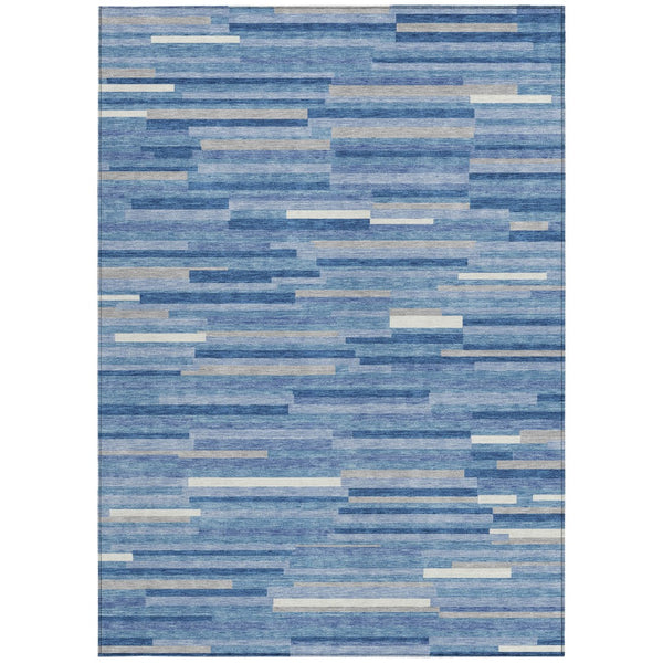Homeroots 3' Brown And Ivory Striped Washable Area Rug - Stylish Comfort For Indoor And Outdoor Spaces 8' X 10' Polyester 593147