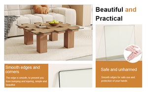 English Elm Only Square Tempered Glass Table Top Heat Resistant Clear Surface for Dining W1151P209992