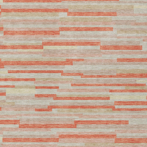 Homeroots 3' Brown And Ivory Striped Washable Area Rug - Stylish Comfort For Indoor And Outdoor Spaces 3' X 5' Polyester 593150