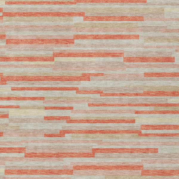 Homeroots 3' Brown And Ivory Striped Washable Area Rug - Stylish Comfort For Indoor And Outdoor Spaces 5' X 8' Polyester 593151