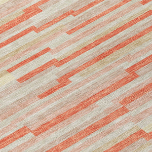 Homeroots 3' Brown And Ivory Striped Washable Area Rug - Stylish Comfort For Indoor And Outdoor Spaces 8' Round Polyester 593152