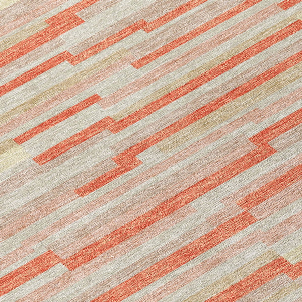 Homeroots 3' Brown And Ivory Striped Washable Area Rug - Stylish Comfort For Indoor And Outdoor Spaces 8' Round Polyester 593152