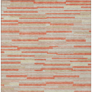 Homeroots 3' Brown And Ivory Striped Washable Area Rug - Stylish Comfort For Indoor And Outdoor Spaces 8' X 10' Polyester 593153