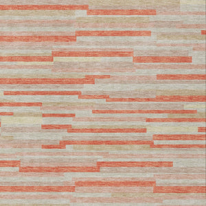 Homeroots 3' Brown And Ivory Striped Washable Area Rug - Stylish Comfort For Indoor And Outdoor Spaces 9' X 12' Polyester 593154