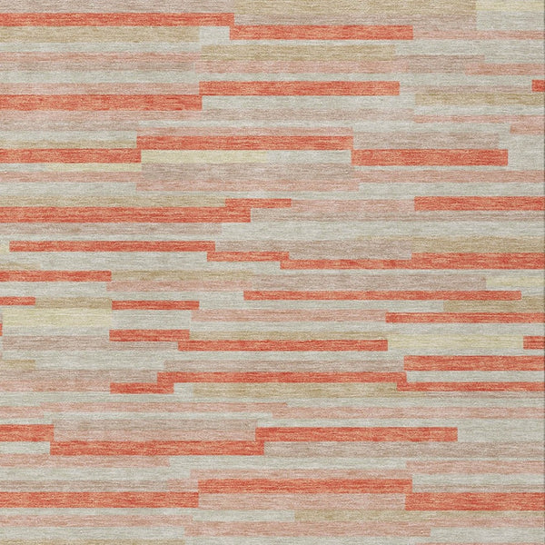 Homeroots 3' Brown And Ivory Striped Washable Area Rug - Stylish Comfort For Indoor And Outdoor Spaces 9' X 12' Polyester 593154