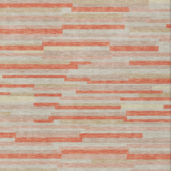 Homeroots 3' Brown And Ivory Striped Washable Area Rug - Stylish Comfort For Indoor And Outdoor Spaces 10' X 14' Polyester 593155