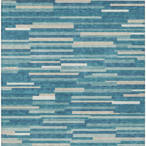 Homeroots 3' Brown And Ivory Striped Washable Area Rug - Stylish Comfort For Indoor And Outdoor Spaces 3' X 5' Polyester 593156