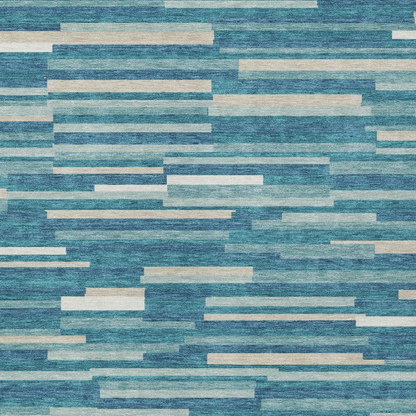 Homeroots 3' Brown And Ivory Striped Washable Area Rug - Stylish Comfort For Indoor And Outdoor Spaces 3' X 5' Polyester 593156