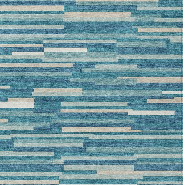 Homeroots 3' Brown And Ivory Striped Washable Area Rug - Stylish Comfort For Indoor And Outdoor Spaces 5' X 8' Polyester 593157