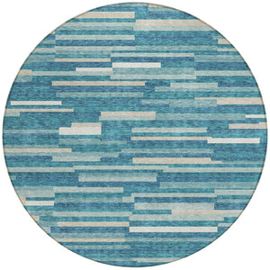 Homeroots 3' Brown And Ivory Striped Washable Area Rug - Stylish Comfort For Indoor And Outdoor Spaces 8' Round Polyester 593158