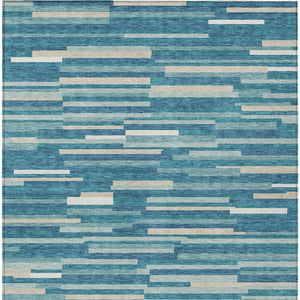 Homeroots 3' Brown And Ivory Striped Washable Area Rug - Stylish Comfort For Indoor And Outdoor Spaces 8' X 10' Polyester 593159
