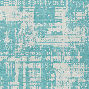 Homeroots 3' Aqua And Ivory Abstract Washable Area Rug For Indoor Outdoor Spaces - Durable And Stylish Design 5' X 8' Polyester 593169