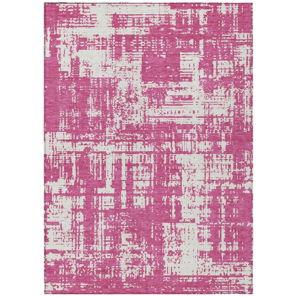 HomeRoots 9' Blush and Ivory Abstract Washable Area Rug – Durable, Stylish, and Perfect for Indoor or Outdoor Use 9' X 12' 593178