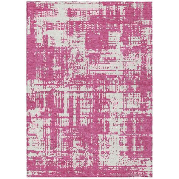 HomeRoots 9' Blush and Ivory Abstract Washable Area Rug – Durable, Stylish, and Perfect for Indoor or Outdoor Use 9' X 12' 593178