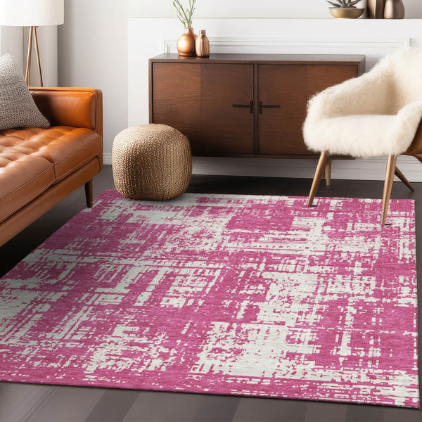 Homeroots 3' Aqua And Ivory Abstract Washable Area Rug For Indoor Outdoor Spaces - Durable And Stylish Design 9' X 12' Polyester 593178