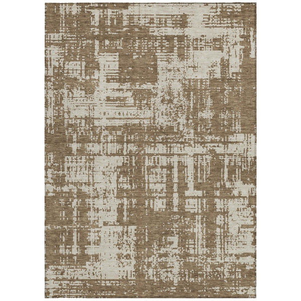 Homeroots 3' Aqua And Ivory Abstract Washable Area Rug For Indoor Outdoor Spaces - Durable And Stylish Design 3' X 5' Polyester 593180