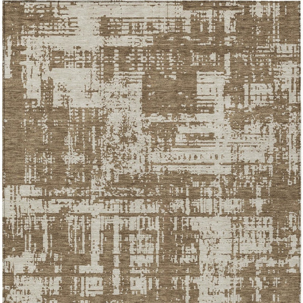 Homeroots 3' Aqua And Ivory Abstract Washable Area Rug For Indoor Outdoor Spaces - Durable And Stylish Design 9' X 12' Polyester 593184