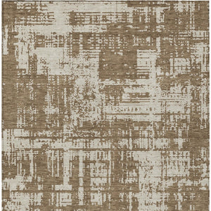Homeroots 3' Aqua And Ivory Abstract Washable Area Rug For Indoor Outdoor Spaces - Durable And Stylish Design 10' X 14' Polyester 593185