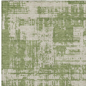 Homeroots 3' Aqua And Ivory Abstract Washable Area Rug For Indoor Outdoor Spaces - Durable And Stylish Design 10' X 14' Polyester 593191