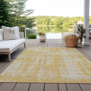 Homeroots 3' Aqua And Ivory Abstract Washable Area Rug For Indoor Outdoor Spaces - Durable And Stylish Design 5' X 8' Polyester 593193