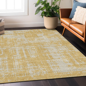 Homeroots 3' Aqua And Ivory Abstract Washable Area Rug For Indoor Outdoor Spaces - Durable And Stylish Design 5' X 8' Polyester 593193