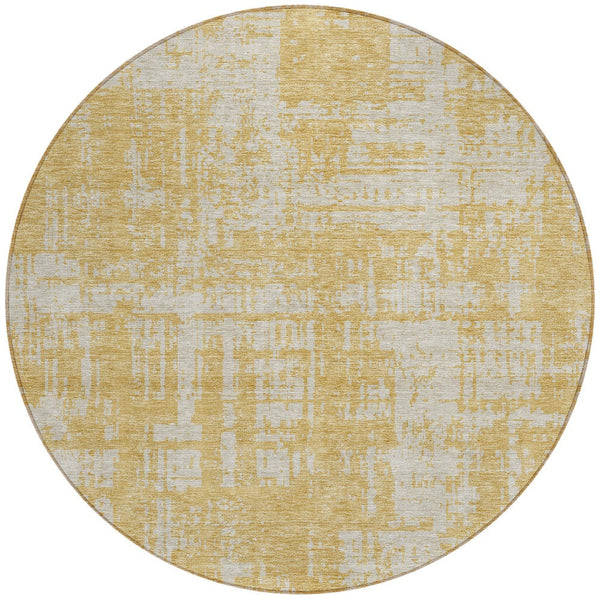 Homeroots 3' Aqua And Ivory Abstract Washable Area Rug For Indoor Outdoor Spaces - Durable And Stylish Design 8' Round Polyester 593194